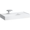 LAUFEN Kartell asymetrické umývadlo do nábytku s odkladacou plochou vpravo, s otvorom, bez prepadu, so skrytým odpadom, 900 x 460 mm, matná biela, H8183387571111