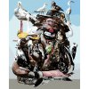 Zuty – Maľovanie podľa čísel – Smutný klaun skladaný zo zvierat (D. Rusty Rust), 80 × 100 cm, plátno + rám 8596530175438