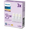 3x LED žiarovka G9 Capsule 1,9W = 25W 220lm 2700K Warm 320° EC Multipack Philips