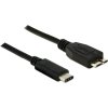 Delock 83677 USB, USB 3.2 Gen1 (USB 3.0 / USB 3.1 Gen1) USB-C ™ zástrčka, USB Micro-B 3.0 zástrčka, 1m, černý