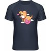 Mymate Predĺžené Tričko MY111 - Design so srdiečkom a psom - Navy / Heather Navy - XXL - Pánske