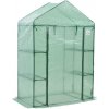 Skleník záhradný 140x73 cm s regálom 4 police zelený
