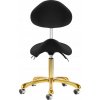 Kozmetická taburetka Giovanni zlatá/čierna