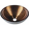 SAPHO - MURANO WENGE sklenené umývadlo na dosku, priemer 40cm, meď/strieborná AL5318-66