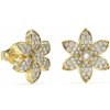 Guess Pozlátené náušnice so zirkónmi White Lotus JUBE04145JWYGT/U