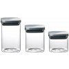 MagicHome Nádoba sklenená s nerezovým uzáverom 3 ks 800/1100/1500 ml