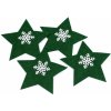 Vianočné prestieranie na príbor hviezda - 4 ks zelená malachitová