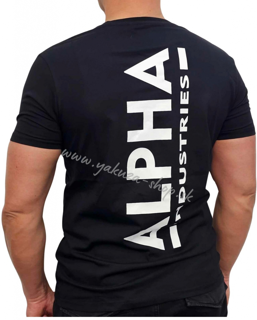 Alpha Industries Backprint T black tričko pánske čierne