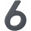 Domové číslo 3D „6“, 100 mm, hliník, matný antracit, RN.100LV.6.AL.AM.3D