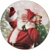Clayre & Eef Plastový vianočný okrúhly podnos/tanier Santa - Ø 33*1 cm - Clayre & Eef