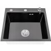 BLACK KITCHEN SINK SET JEDNOKOMOROVÝ PRACOVNÝ DREZ Z NEREZOVEJ OCELE