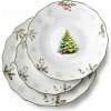 Sada 3 porcelánových tanierov s vianočným motívom - stromček, Santa, fialová