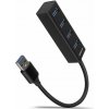 AXAGON HUE-M1A, 4x USB 3.2 Gen 1 MINI hub, kovový, kábel USB-A 20cm HUE-M1A