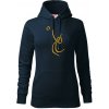 Volejbal zlatá - Mikina dámská Cape s kapucí - 2XL ( Tmavomodrá (takmer čierna) )