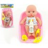 Teddies Miminko plast 18cm s doplňky ve vaničce