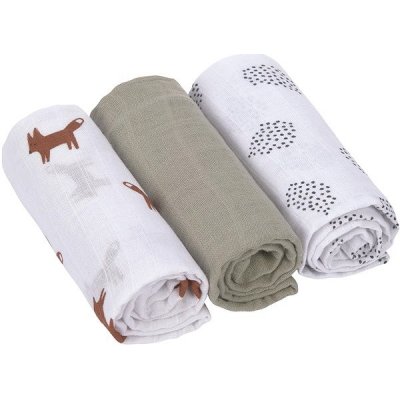 Lässig Swaddle Burp Blanket Little Forest Fox 60 x 60 cm