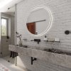 Nimco Čierne okrúhle zrkadlo LED s dvoma dotykovými senzormi ZPC 28002RVX-90