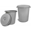 HAN Kôš na odpad, plastový s vekom 70l sivý