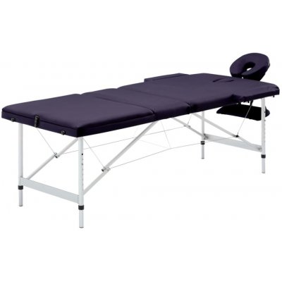 Petromila vidaXL Skladací masážny stôl 3 zóny hliník fialový