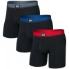 Pánske boxerky Saxx Essential Cotton Boxer Brief Fly 3Pk Veľkosť: L / Farba: čierna/modrá