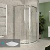 Mereo Sprchový set z Kory Lite,štvrťkruh,90x90 cm,chróm ALU, sklo Číre a nízké SMC vaničky CK35123ZN