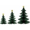 House Doctor Vianočná papierová dekorácia Tree Green – set 3 ks