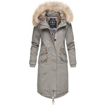 Navahoo KIN-JOO dámska zimná bunda s kapucňou a kožušinou sivá