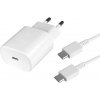 SIEŤOVÁ NABÍJAČKA USB-C TYPE-C 3A BIELA pre SAMSUNG EP-TA800 + DG977 SUPER RÝCHLE NABÍJANIE 3000mA RÝCHLE