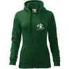 Bowling kolky - Mikina dámska trendy zipper s kapucňou - XL ( Fľaškovozelená )