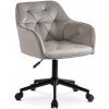JAKS Otočná kancelárska stolička šedá velúr čierne nohy Konor