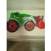 Teddies Traktor / nakladač / bager sa 2 lyžicami plast na voľný chod 2 farby v sieťke 16x35x16cm Cena za 1ks