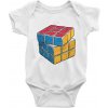 Rubikova kocka kreslená - Body dojčenské s krátkym rukávom - Krátký r. 3-6 mes ( Biela )