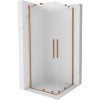 Mexen Velar Duo, sprchový kút s posuvnými dverami 90 x 90 cm, 8mm sklo námraza, medená matná, 871-090-090-32-65