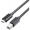 Kábel tlačiarne Unitek USB C na USB B 2.0 čierny 3 m