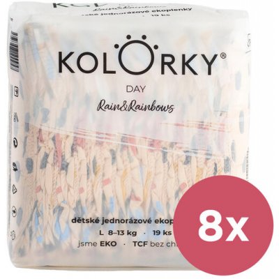 KOLORKY 8x DAY dážď&dúhy L 8-13 kg 19 ks