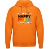 AWDis Hoodie Mikina - Nápis - Happy Pride - Orange Crush - M - Pánske