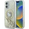 HelloKitty Hello Kitty HKHMP16SLGDIH Pouzdro Liquid Glitter Fever MagSafe pro iPhone 16 6.1 v bílém zlatě