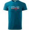 Cycling ekg - Klasické pánske tričko vyššej gramáže - XS ( Petrolejová )