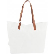 Barebag Veľká biela shopper dámska taška s crossbody vo vnútri