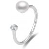 Beneto Otevřený stříbrný prsten s pravou sladkovodní perlou AGG467