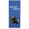 Jansen Display Set Roll-baneru Budget s vytištěným motivem, šířka 85 cm, Zimní pneumatiky, německy, 870 x 2080 mm
