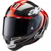 ALPINESTARS prilba SUPERTECH R-10 ELEMENT karbón/červená fluo/biela 2024 - L (obvod 59 - 60 cm)