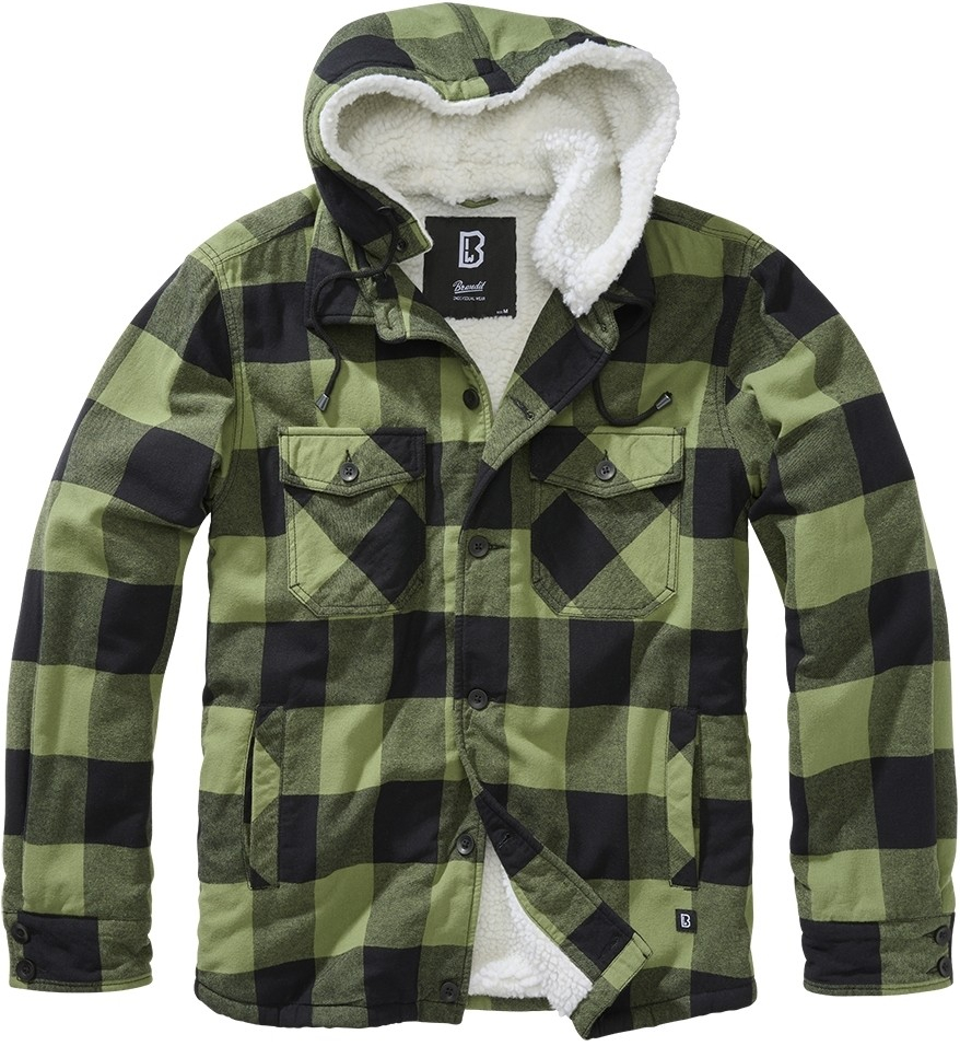 Brandit Lumberjacket Hooded zelená-čierna