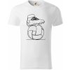 Futbalová lopta kopačka jedným ťahom - Tričko z organickej bavlny - 3XL ( Biela )