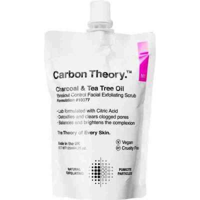 Carbon Theory Charcoal & Tea Tree Oil Breakout Control Facial Exfoliating Scrub - Pleťový peeling 125 ml