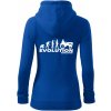 Evolúcia traktor - Mikina dámska trendy zipper s kapucňou - XL ( Kráľovská modrá )