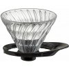 kávový dripper New HARIO V 60 - 02 sklo čierny
