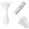 Sťahovacie pásky, káblové viazacie pásky UV odolné, pevné, 100 ks, 4,8 x 300 mm, biele