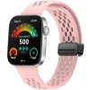 eses Silikónový dierkovaný remienok s magnetickou prackou pre Huawei Watch Fit 3, 4 a 4 Pro - Ružový