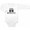 Body dl. rukáv Little Gentleman, bavlna Baby Nellys, bielo/čierne, veľ. 86 Baby Nellys